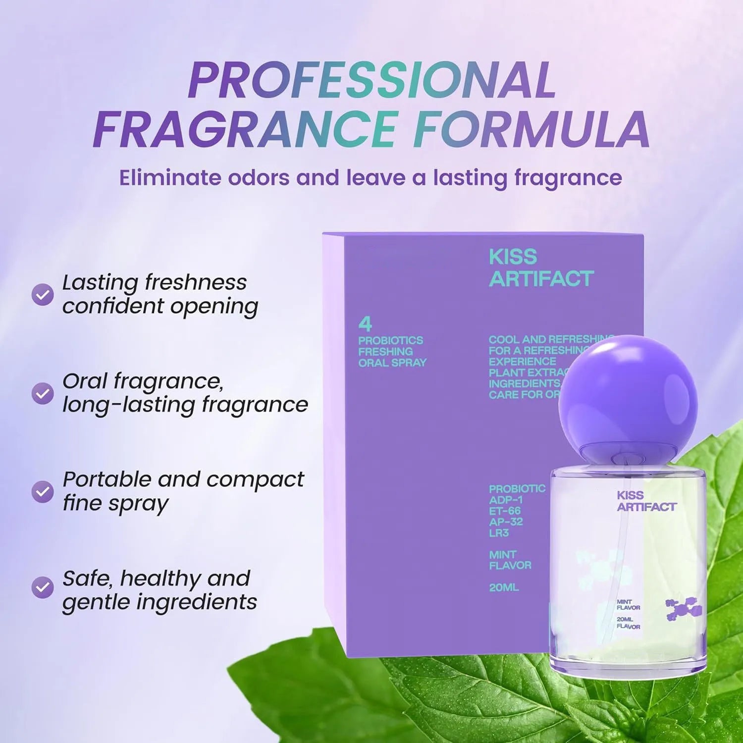 20ml portable oral spray bottle for hydrating probiotic care