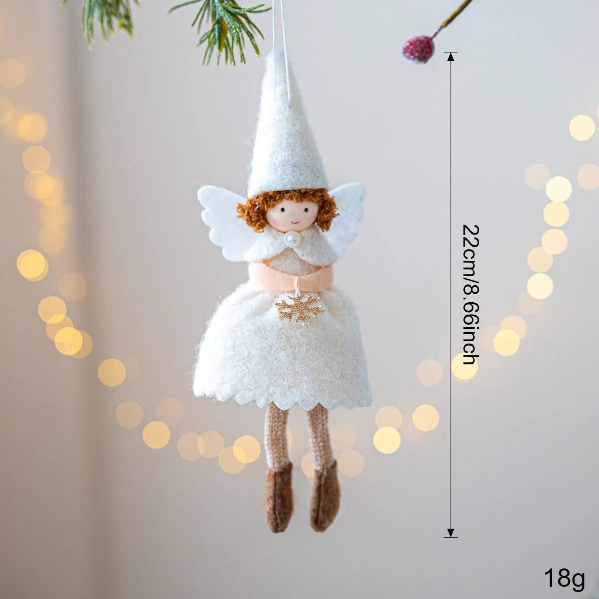 Cloth Christmas angel pendant with felt skirt in modern simplicity style