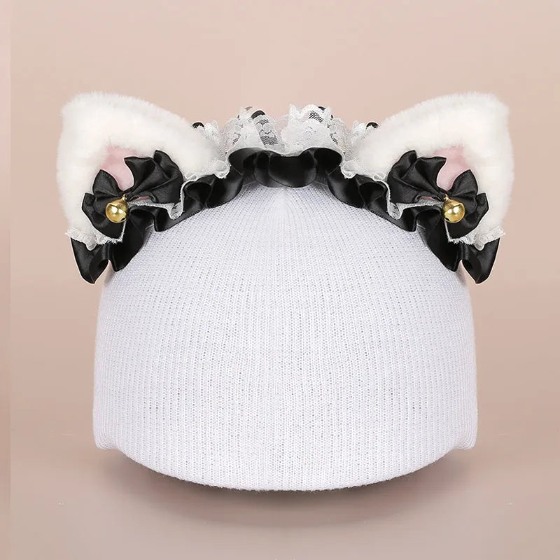 A soft plush ski helmet decoration cover featuring a cute cartoon character design.