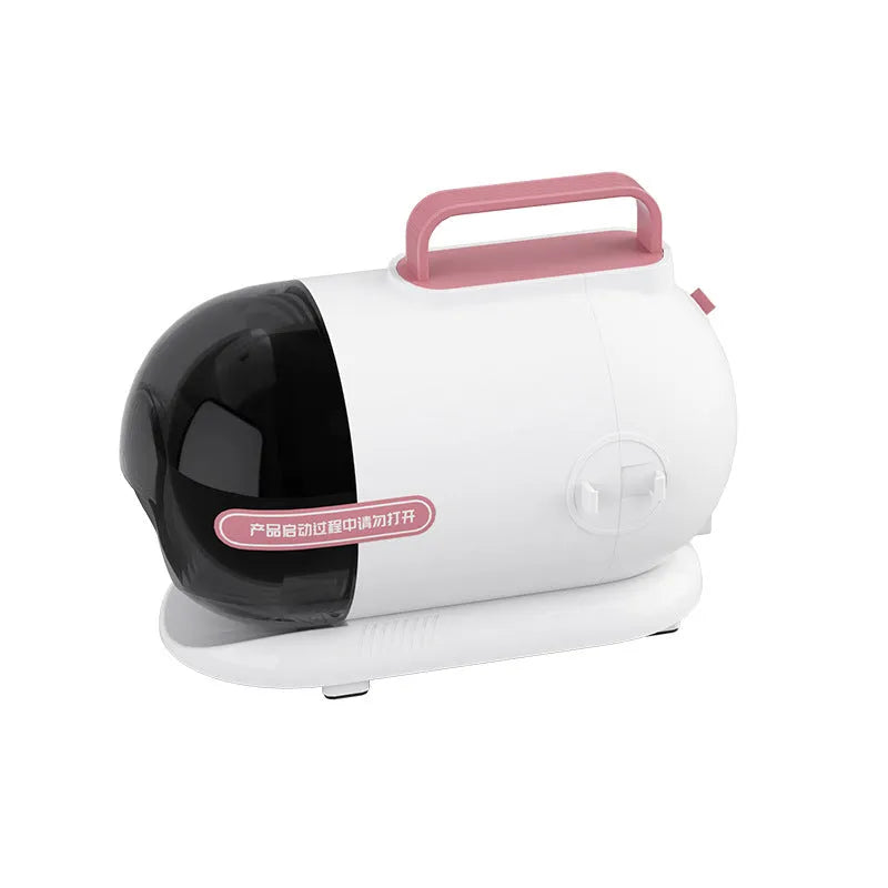 Pink and white pet grooming vacuum cleaner with electric shears, 3000mL dust cup, and grooming attachments