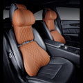 Car neck pillow and lumbar support set in wavy pattern polyester with five colour options