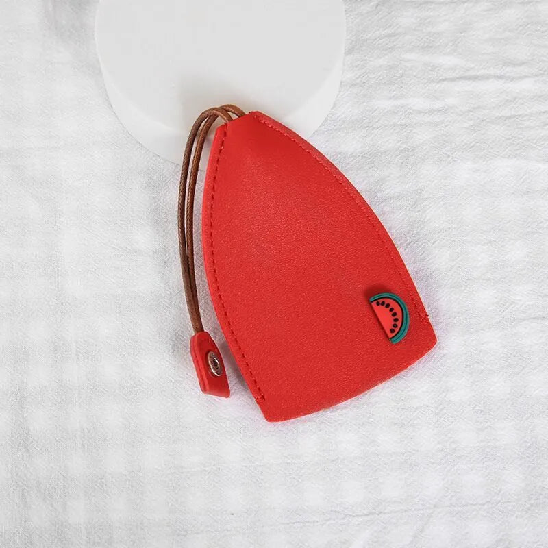 Cartoon design PU leather pull-out car key protector case showing colourful patterns
