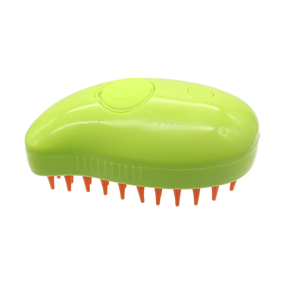 Dog grooming spray massage comb kit with wash-free essence bottle, shown in khaki colour.