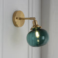 Pumpkin-shaped glass wall lamp for living room or bedroom with water ripple transparent glass finish