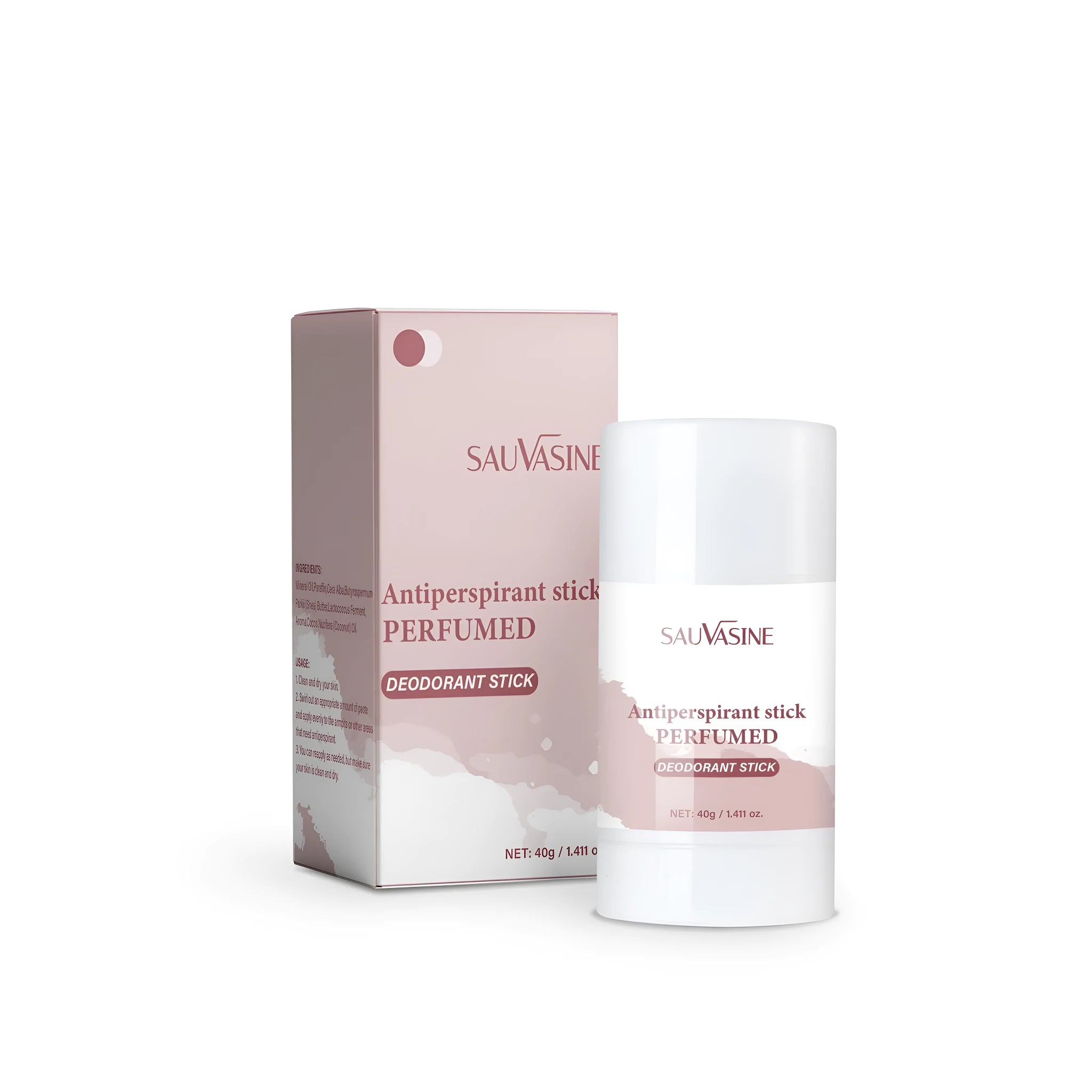 40g antiperspirant deodorant stick in packaging for women and all skin types.