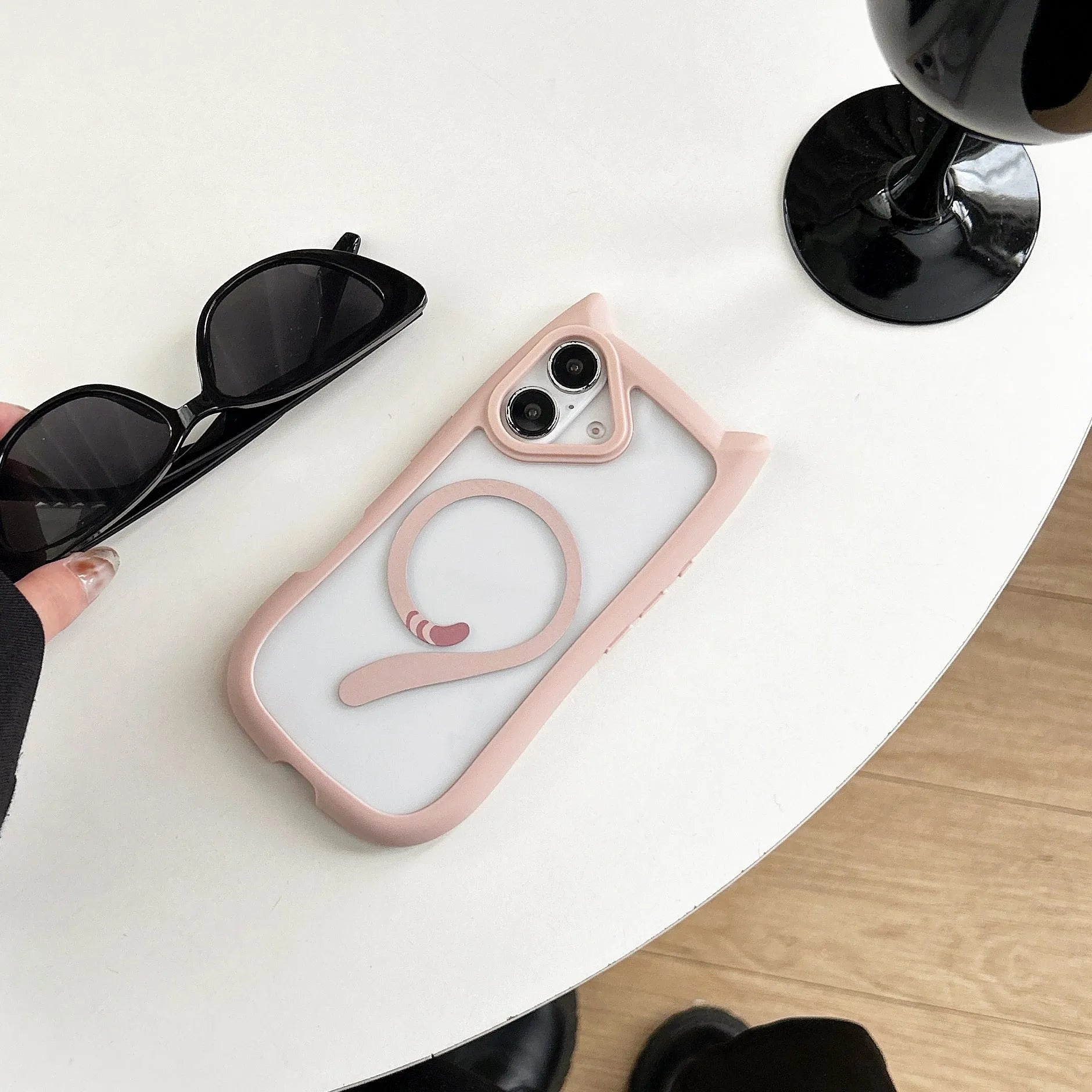 Clear acrylic TPU magnetic phone case for iPhone 17 series in four colour options