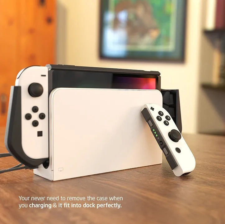 Nintendo Switch OLED 2021 TPU protective case in multiple colours showing anti-fall anti-slip gaming cover