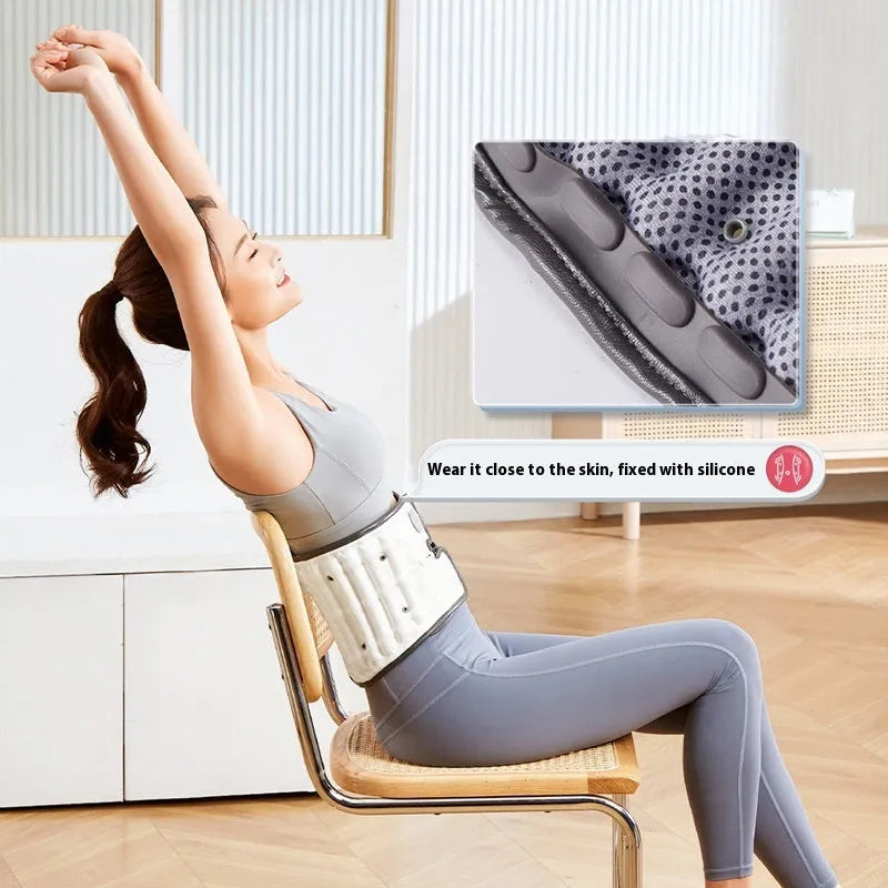 Automatic inflation lumbar waist supporter in PU material for back pain relief and posture correction