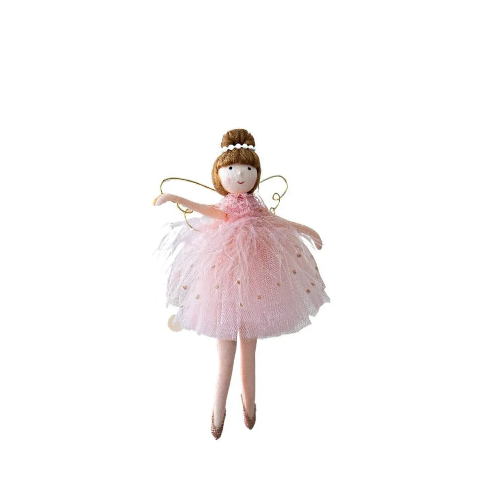 Pink or white cloth plush ballet girl angel doll pendant with hanging chain