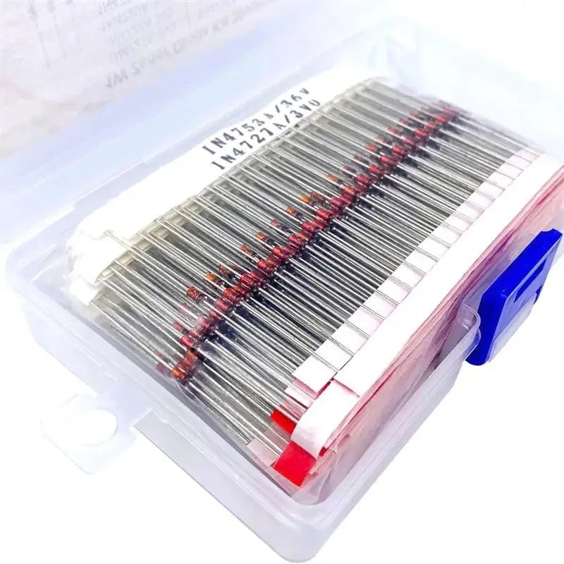 1W Zener diode with crystal glass encapsulation and boxed packaging for electronic circuits