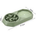 Blue slow feeder puzzle dog bowl with non-slip base for anti-gulping feeding.