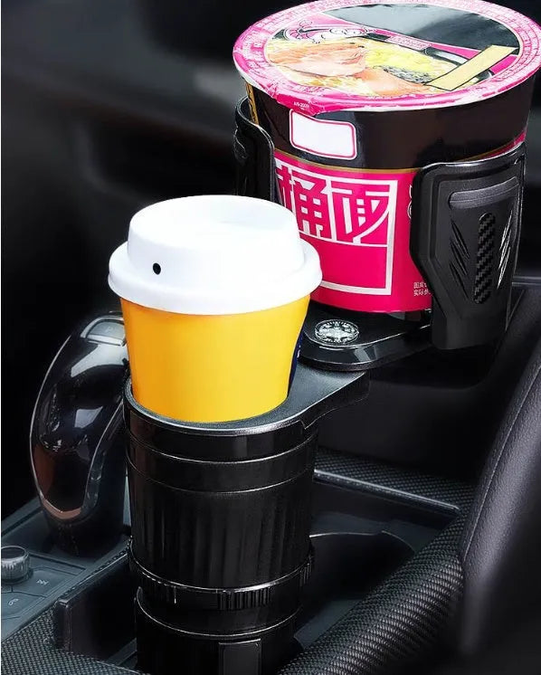 One Point Four Drink adjustable car cup holder with retractable base in carbon fibre black