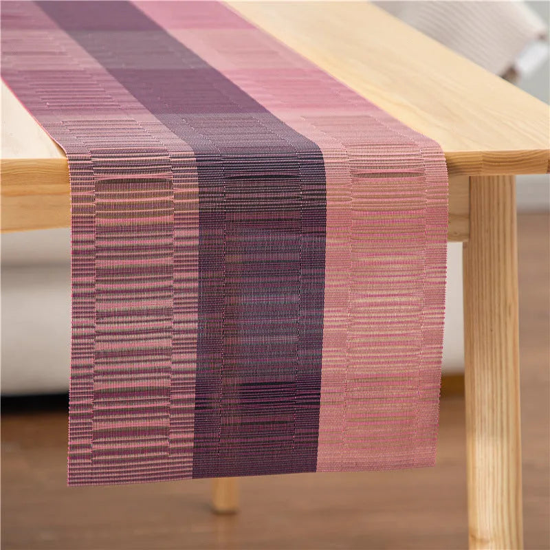 PVC non-slip kitchen dish mat in gradient bamboo black colour on a countertop