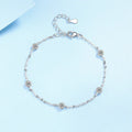 Sterling silver moissanite bracelet with 925 silver, fifty point stones in natural flowing design