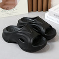 Women's thick-soled EVA slippers in white, black and rose red colours for outdoor beach wear