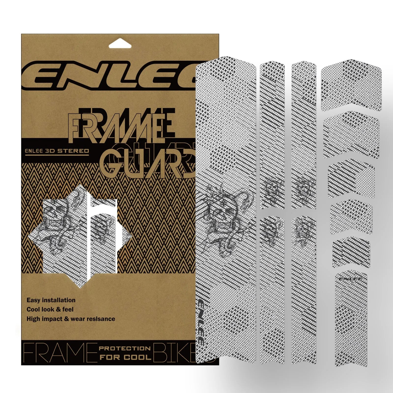 Thickened PVC colour-changing mountain bike protective film in Caterpillar style with self-adhesive backing