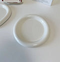 White porcelain plate with bear or round doodle design in 15cm or 20cm size, ins style.