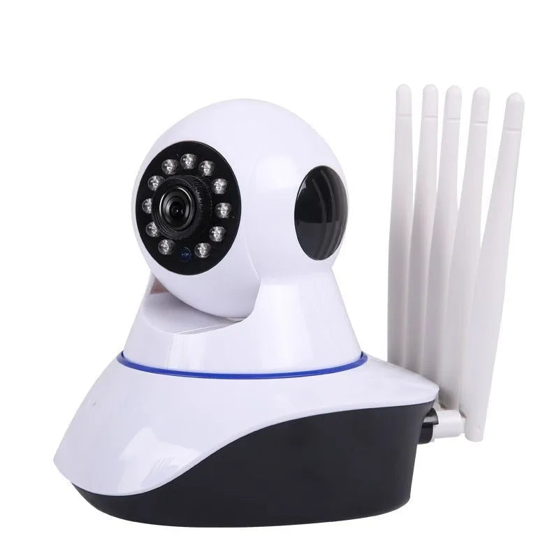 White dome-style wireless security camera with 2MP HD resolution and 3.6mm lens for indoor/outdoor use