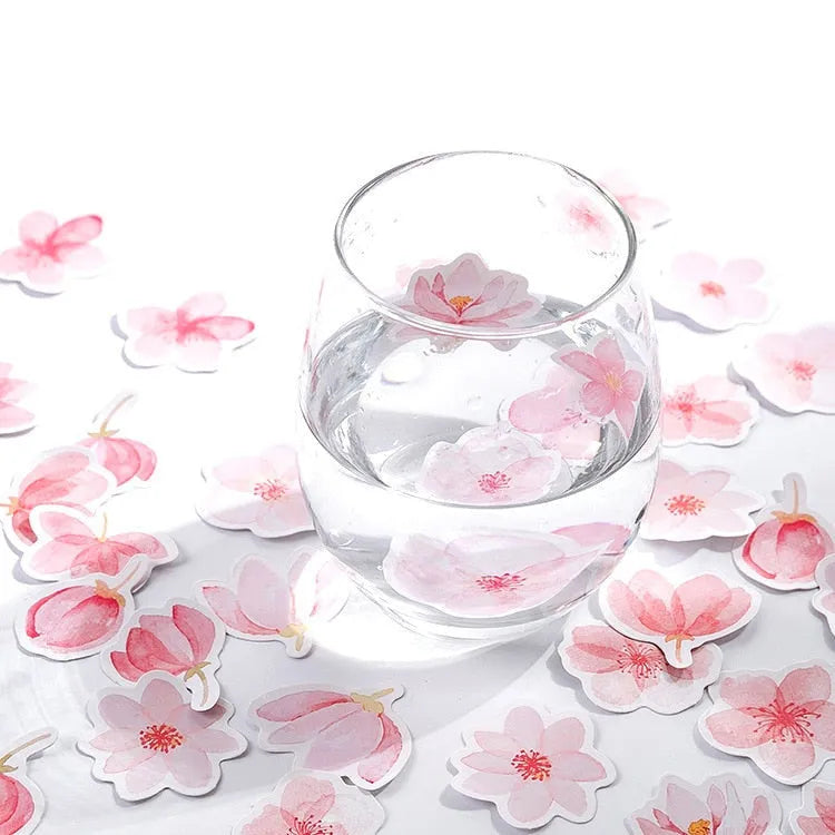 Sakura Story romantic sticker pack 45 sheets pink self-adhesive paper 44mm square