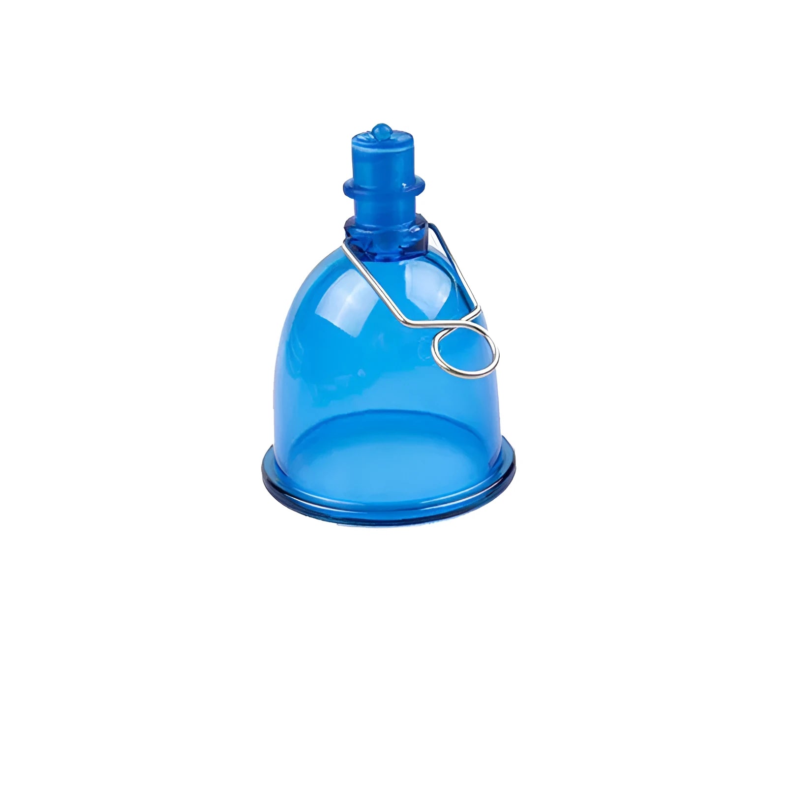 Blue silicone male masturbator stretch exerciser in three size options S M L