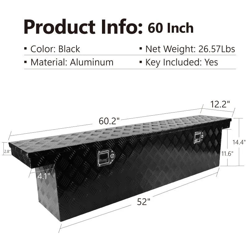 26-inch black aluminium alloy T casting toolbox for professional tool storage