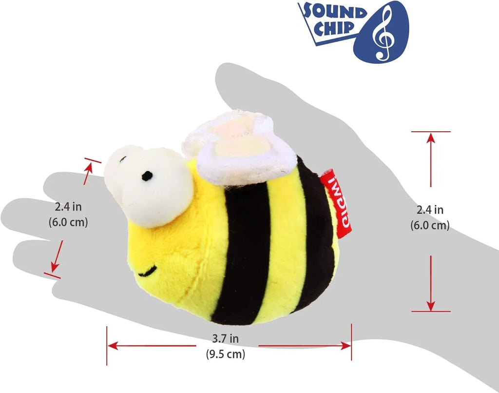 Yellow flannelette bee-shaped electronic cat toy with motion-activated sound