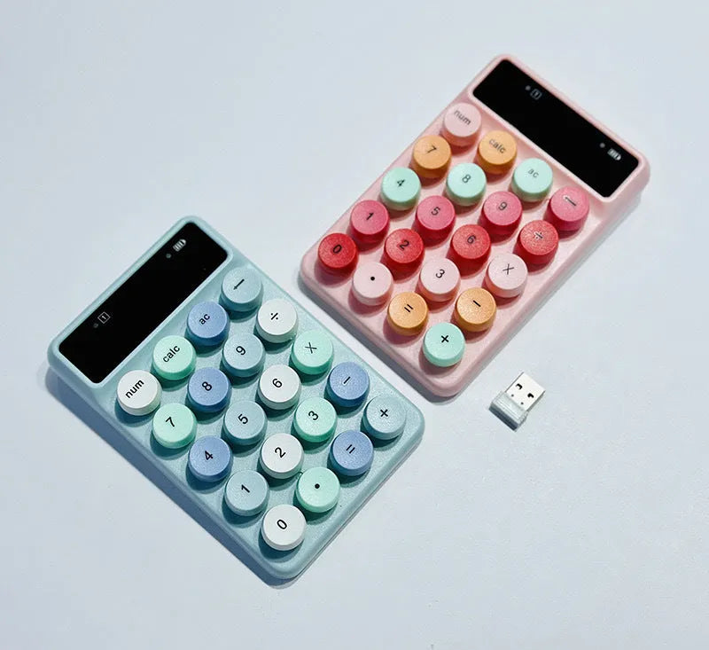 Mini portable wireless Q3 keyboard in mixed blue colour with Bluetooth connectivity