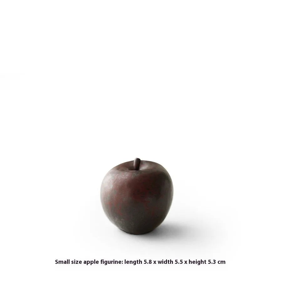 Chinese ceramic simulation apple ornament traditional desktop decoration large and small size options