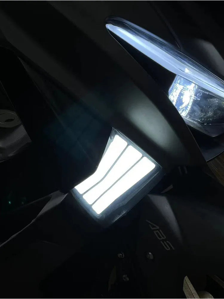 Two yellow LED cornering lamp bulbs for Tianying TS150 motorcycle retrofit.
