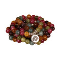 108-bead lotus bracelet with Tourmaline colour in hanging multi-layer design