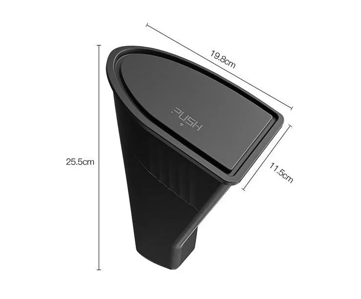 Black ABS plastic car door storage containers for Tesla Model Y front doors, 2-pack