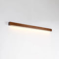 Walnut colour wood log strip wall lamp with minimalist design in three length options