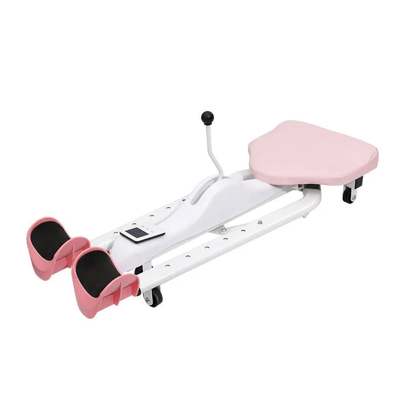 Steel frame leg stretching equipment with foam padding in blue colour