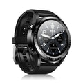Black smartwatch with blood pressure monitoring on a silicone strap, showing a 1.28-inch display.
