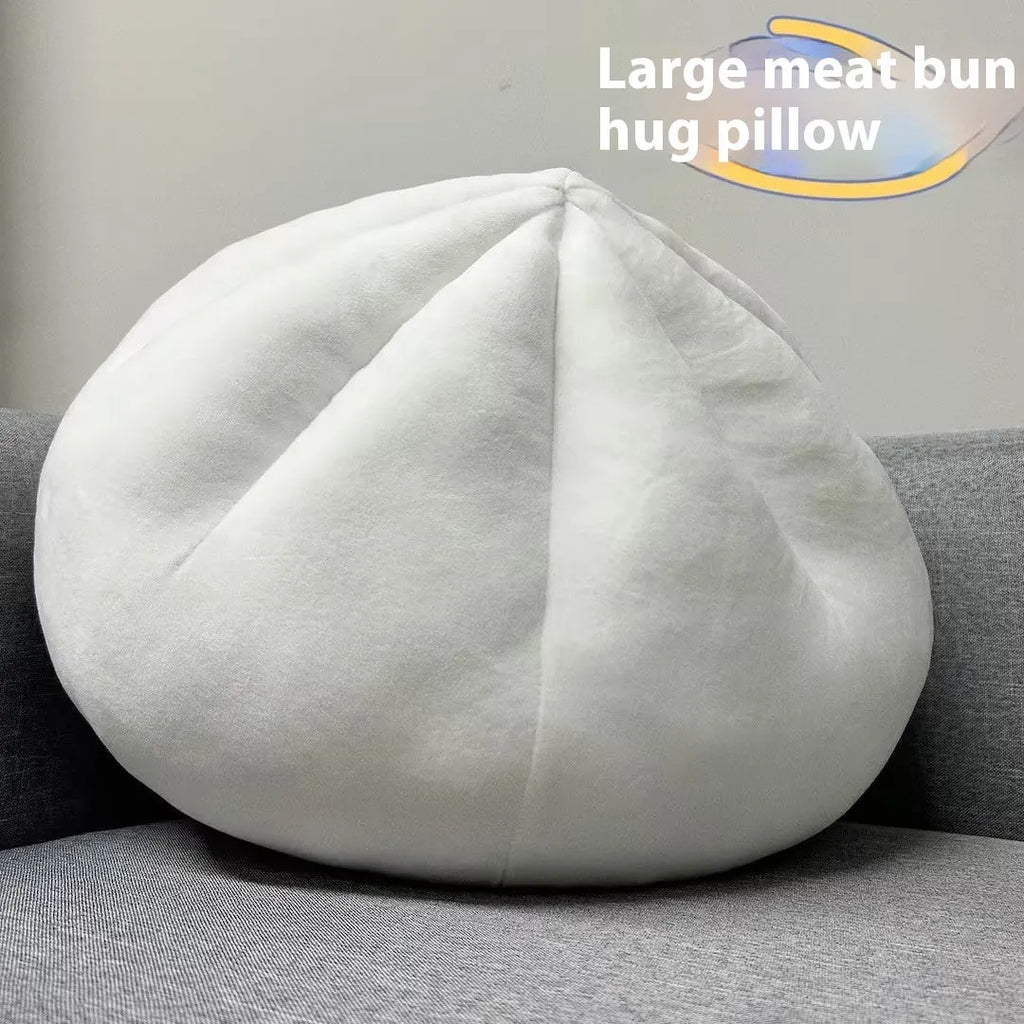 Stuffed bun pillow plush doll in steamed meat dumpling design, 40cm soft fabric cushion for home decor
