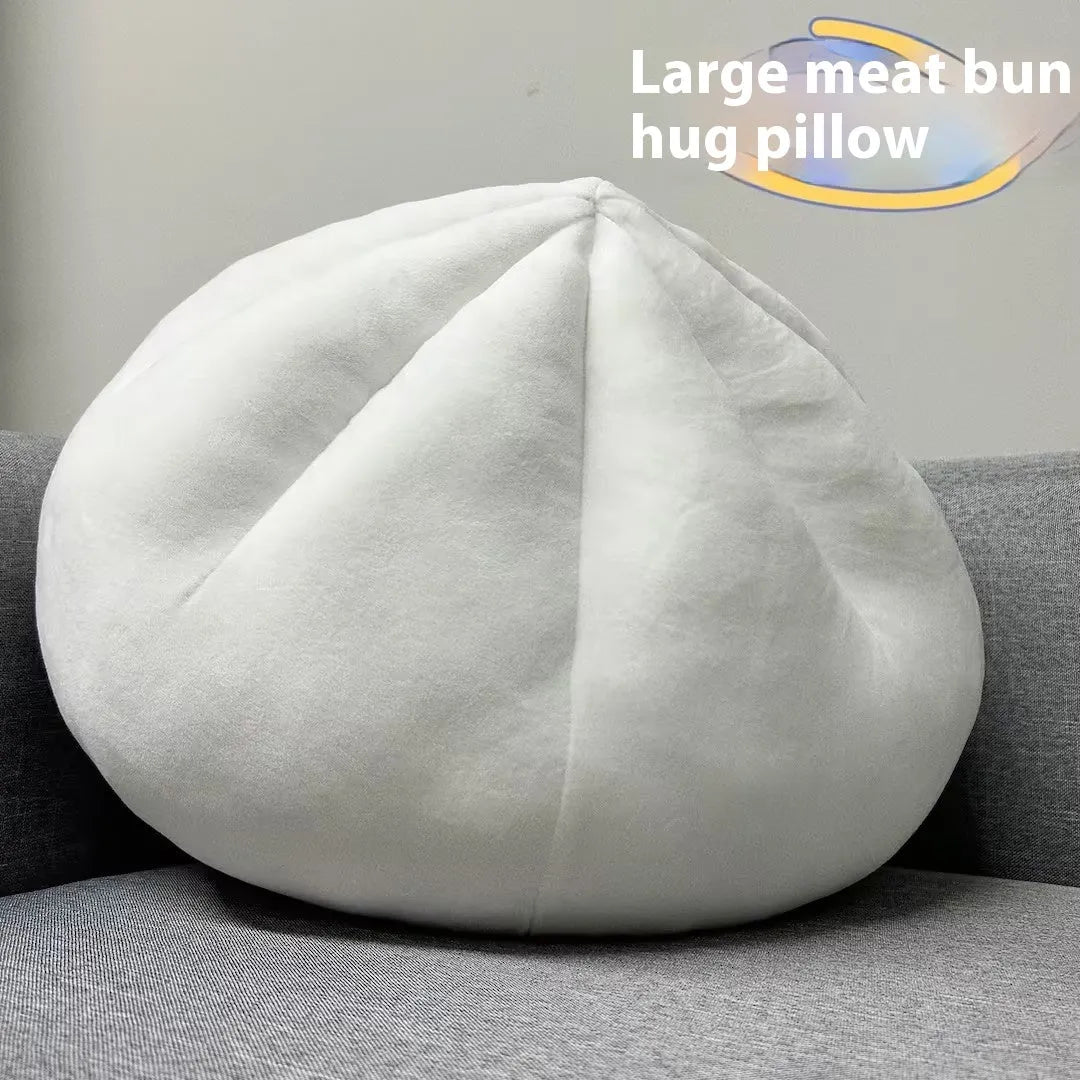 Stuffed bun pillow plush doll in steamed meat dumpling design, 40cm soft fabric cushion for home decor