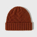 Wool knitted dome crown winter hat for women in six colour options showing totem detailing