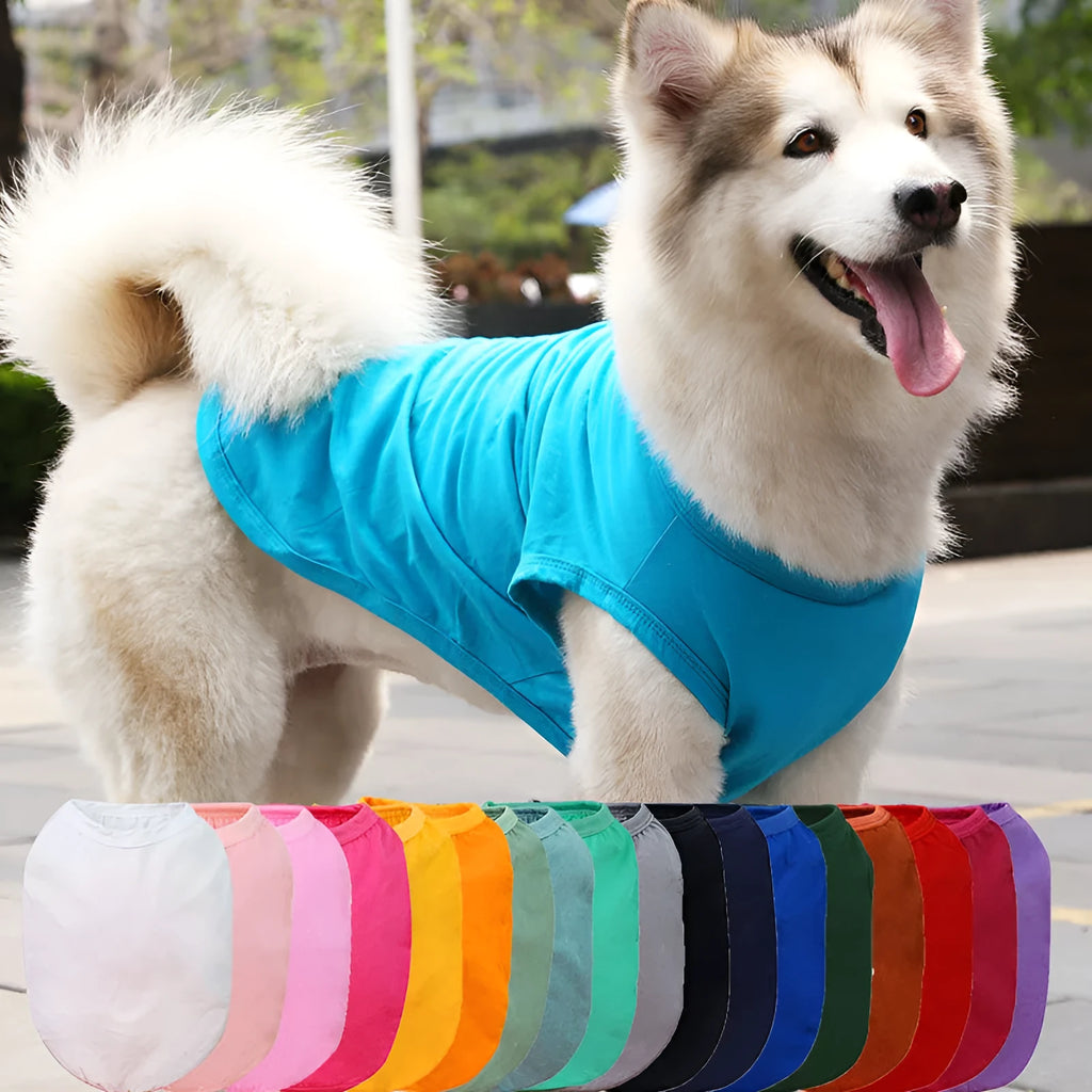 Cotton dog vest summer tshirt for small medium large dogs XS-5XL breathable pet top
