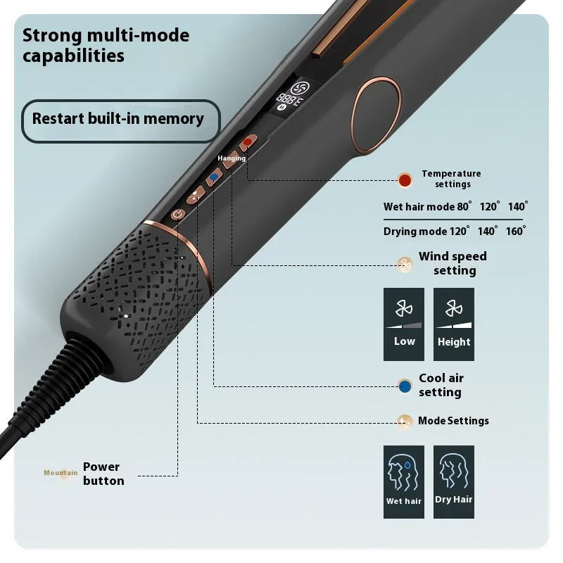 Cold air shaping hair straightener quick-heating temperature control gray with EU plug