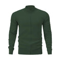 Stand collar zip-up casual sweater in cotton fabric, loose fit cardigan style