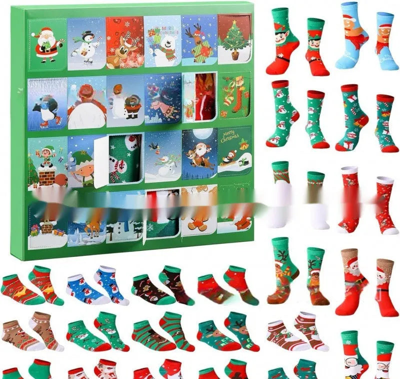 Closed Christmas-themed blind box containing a surprise resin stocking figurine for holiday decoration.