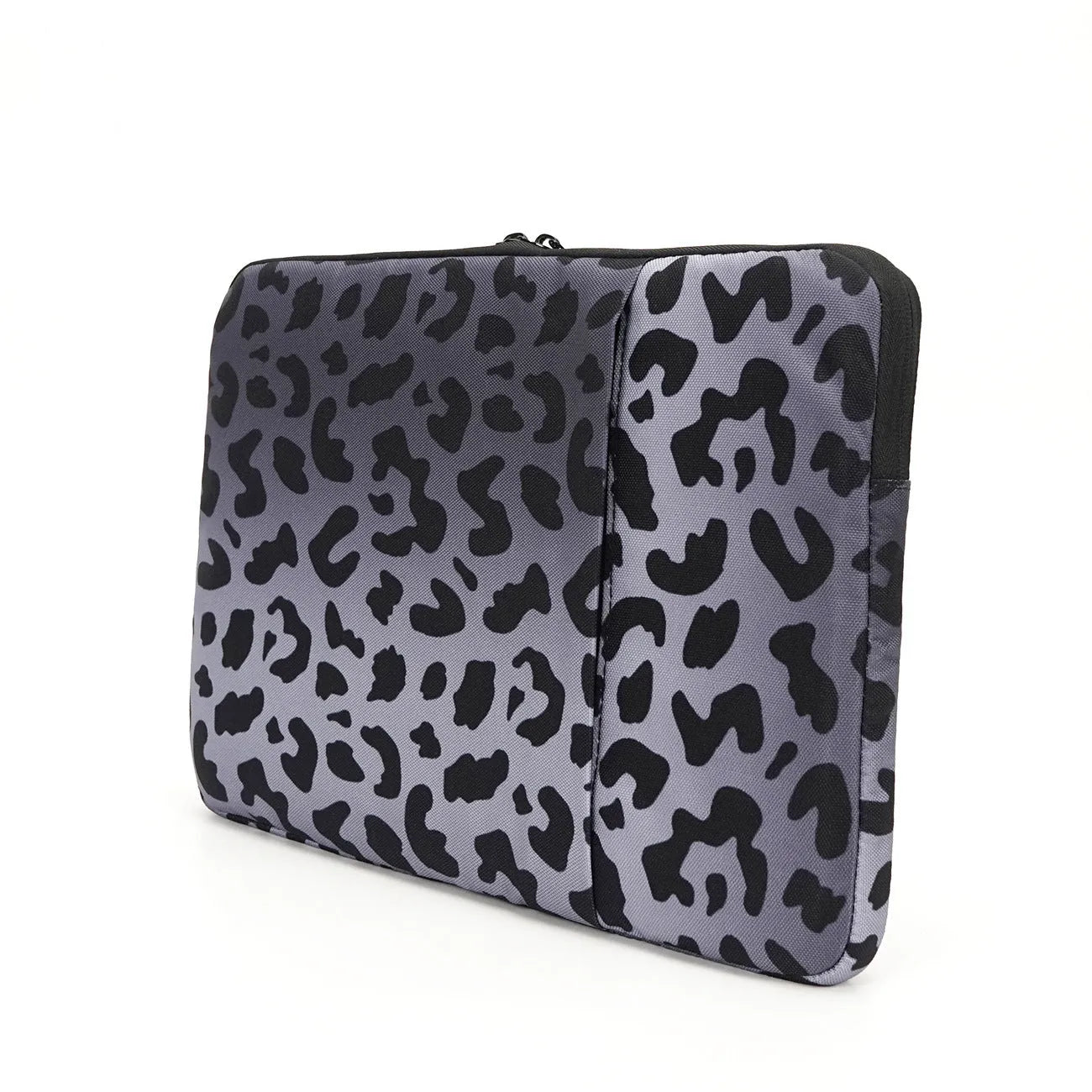 Leopard print laptop sleeve with flannel lining for 13-inch to 16-inch computers