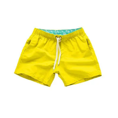 Men's summer beach shorts in multiple colours, polyester fabric with sanded finish, straight leg style