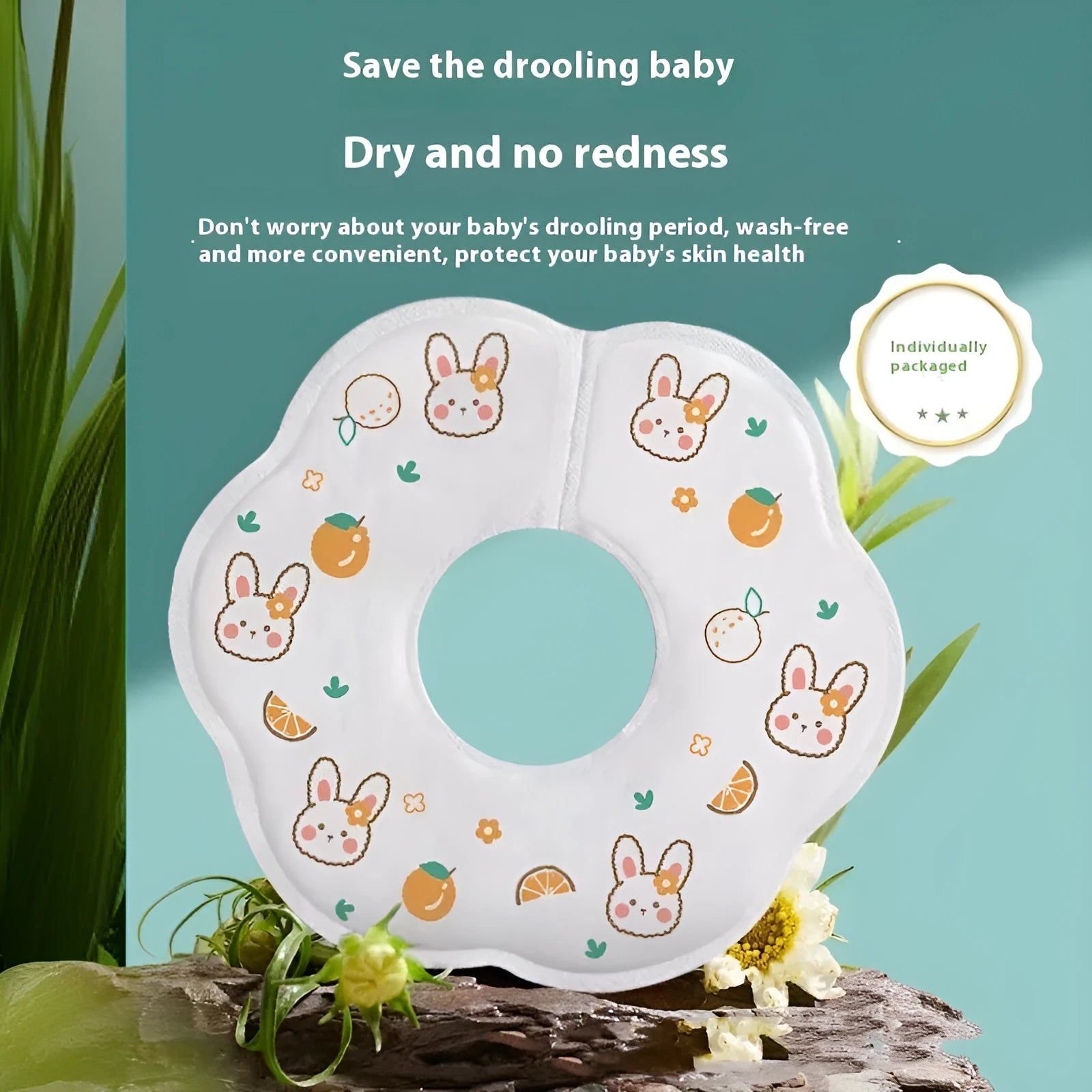 Disposable saliva towel baby bib water-repellent cloth 10-pack neutral design for children 0-6 years