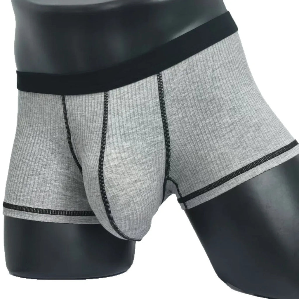 Men's breathable boxer shorts in solid colours with hip lifting and body shaping functions