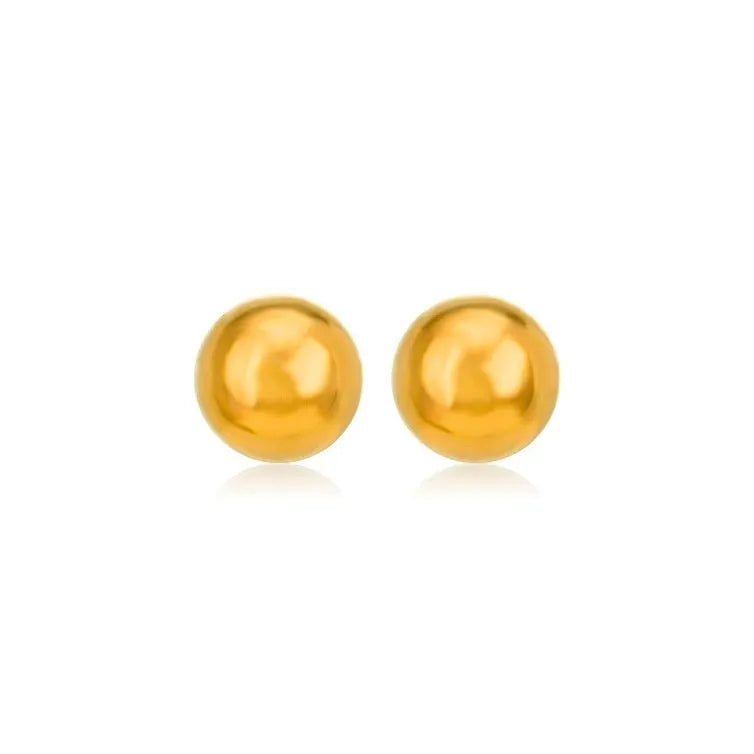 Stainless steel ball stud earrings in minimalist geometric design with round shape