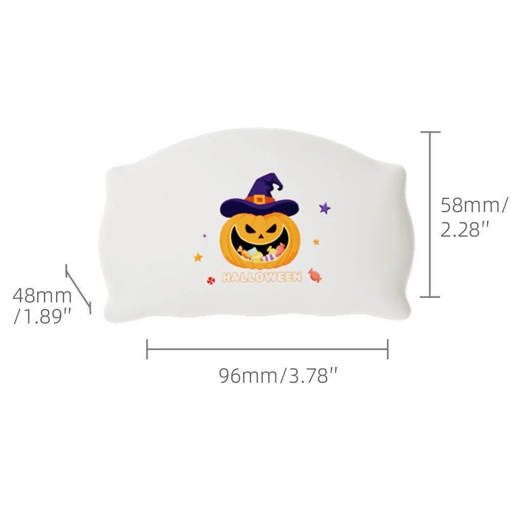 Cartoon Halloween doll table lamp in magic ghost colour, showing USB-C port and warm light glow.