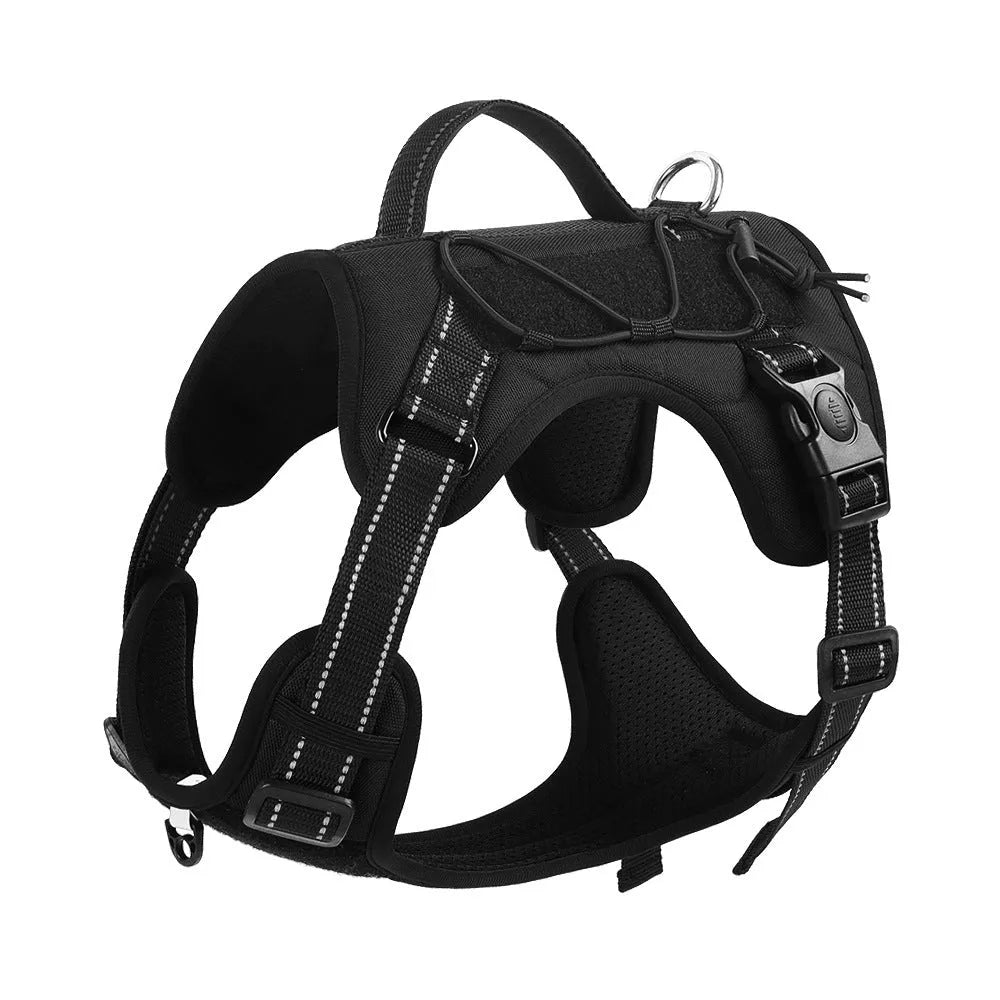 Reflective dog harness vest with integrated hand holding rope leash in multiple colour options
