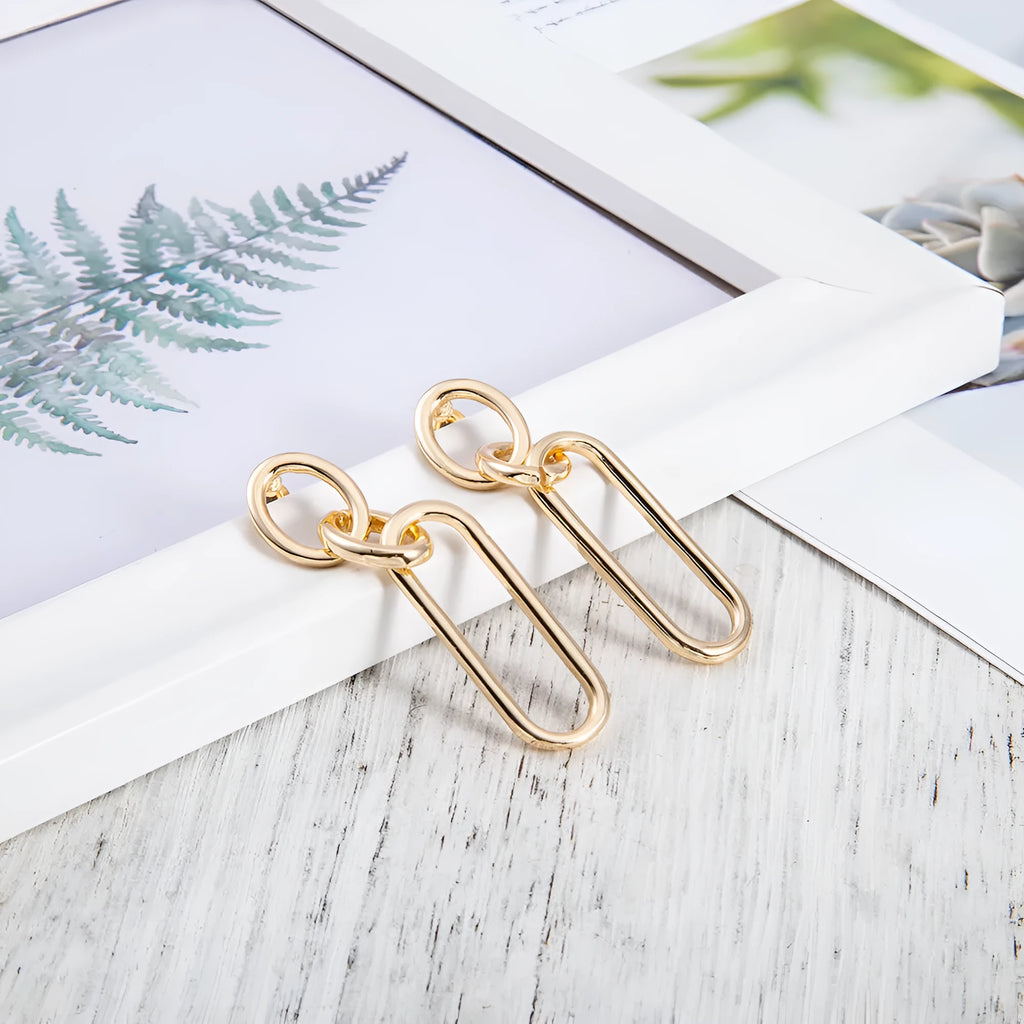 Geometric sterling silver needle colour hoop earrings with ring and line design elements