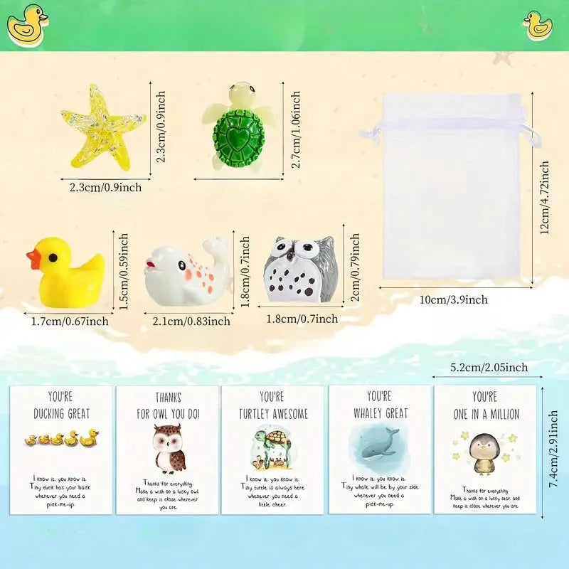 Pun inspirational resin memo cards for office encouragement in multiple set sizes